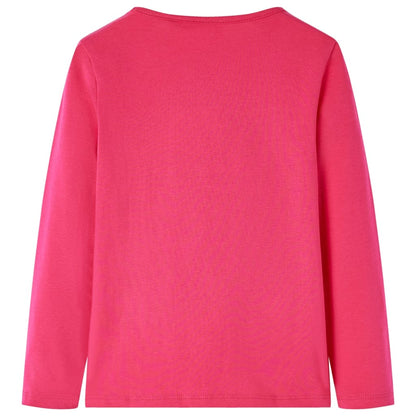 Kinder-Langarmshirt Knallrosa 116