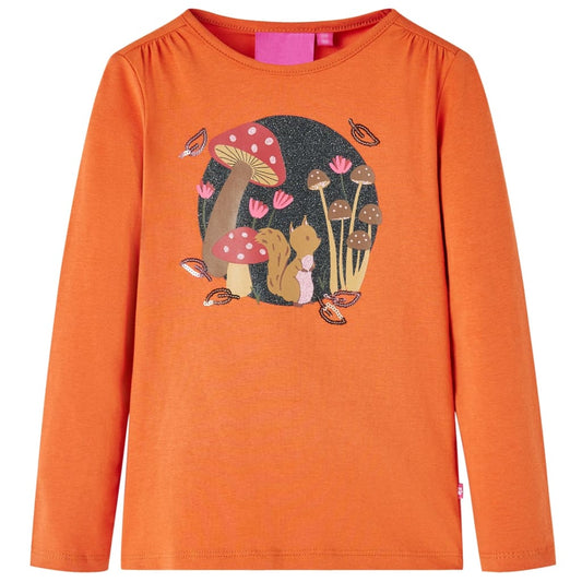 Kinder-Langarmshirt Dunkelorange 128