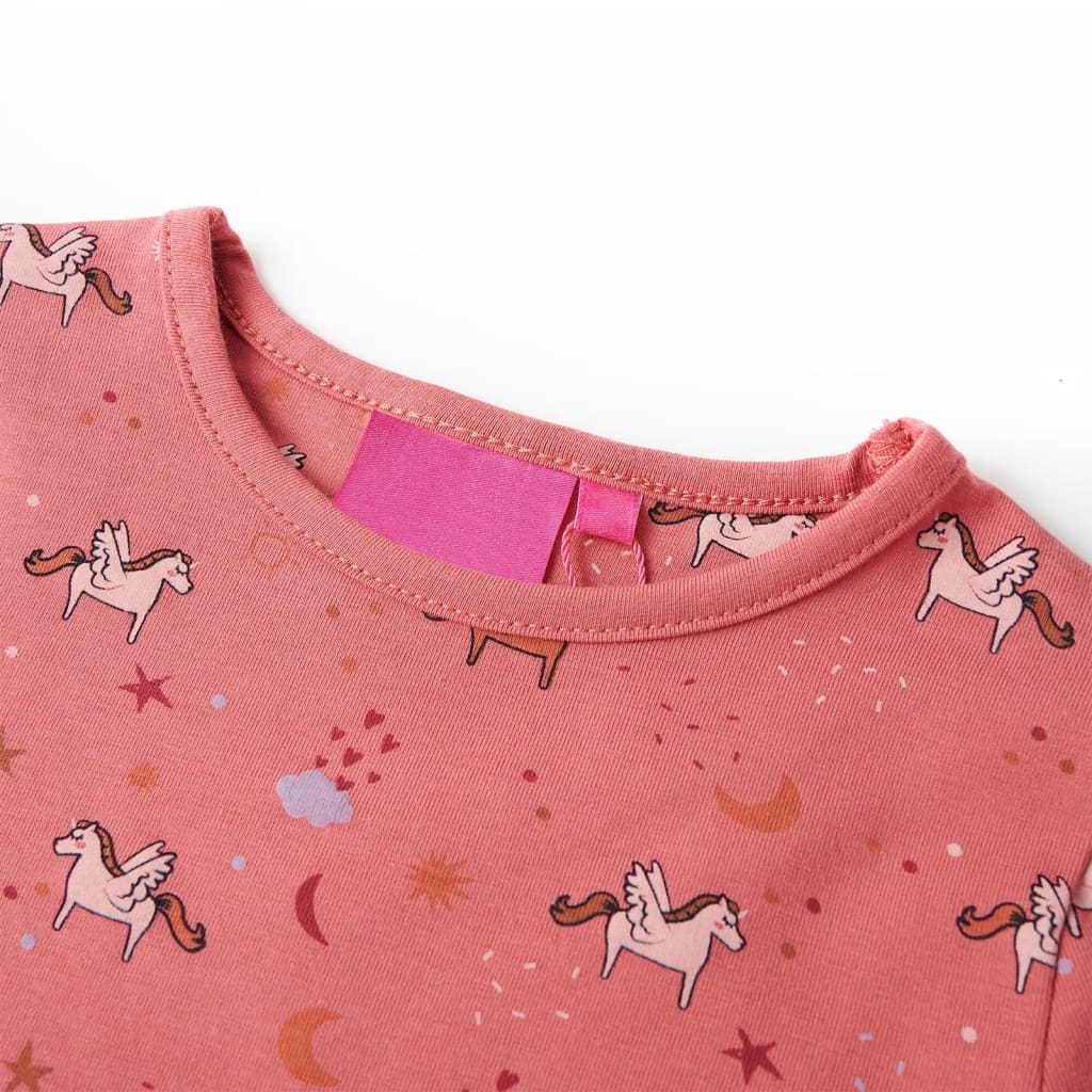 Kinderpyjama mit Langen Ärmeln Altrosa 104