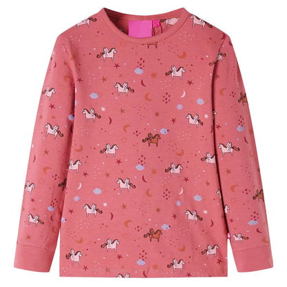 Kinderpyjama mit Langen Ärmeln Altrosa 140