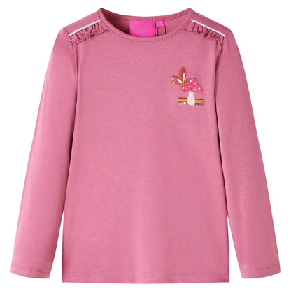 Kinder-Langarmshirt Himbeerrosa 92