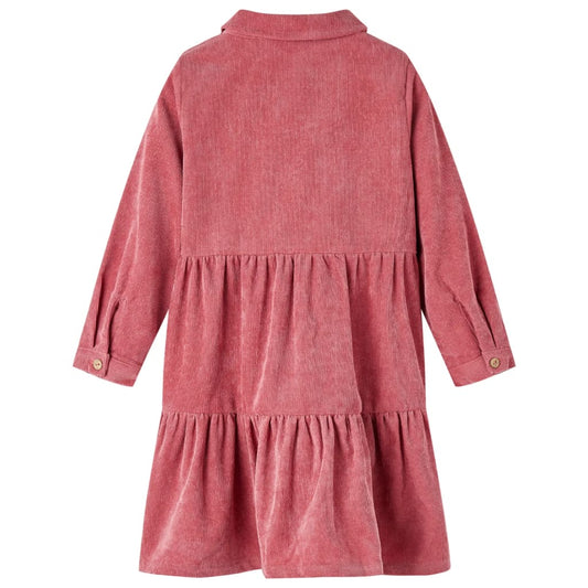 Kinderkleid mit Langen Ärmeln Cord Altrosa 92