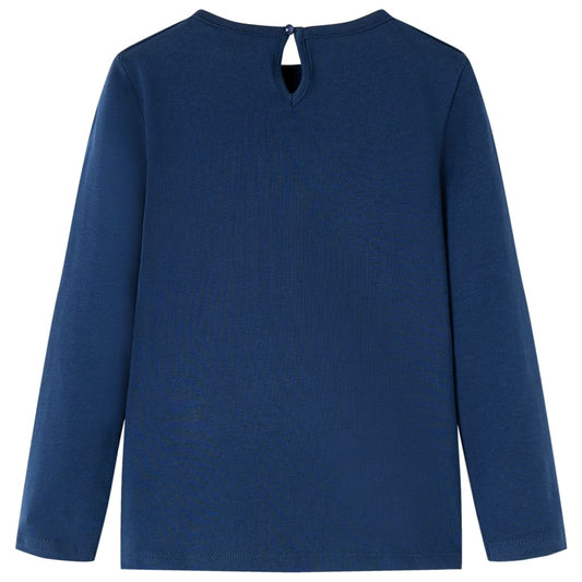 Kinder-Langarmshirt Marineblau 128