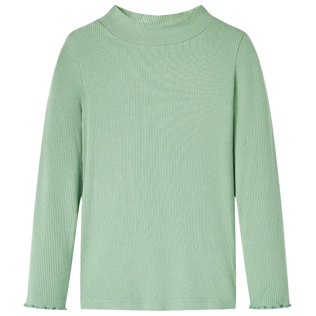 Kinder-Langarmshirt Halbrollkragen Dunkles Minzgrün 92