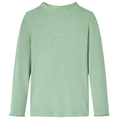 Kinder-Langarmshirt Halbrollkragen Dunkles Minzgrün 92