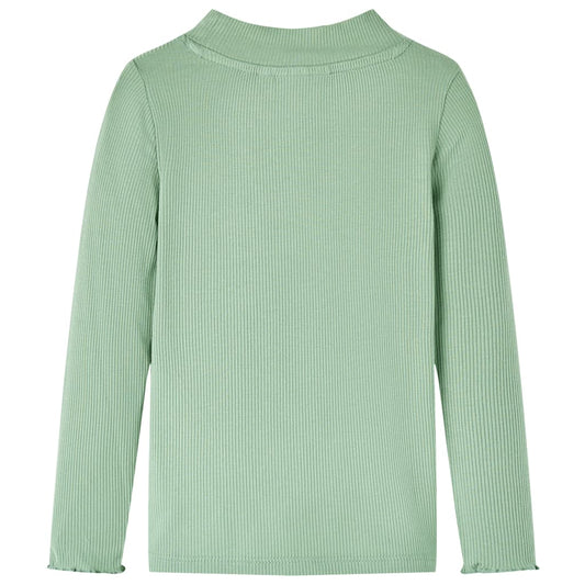 Kinder-Langarmshirt Halbrollkragen Dunkles Minzgrün 92