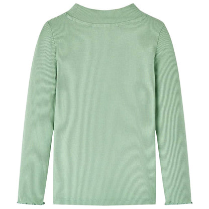 Kinder-Langarmshirt Halbrollkragen Dunkles Minzgrün 104