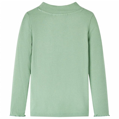 Kinder-Langarmshirt Halbrollkragen Dunkles Minzgrün 116