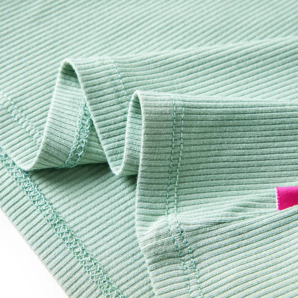 Kinder-Langarmshirt Halbrollkragen Dunkles Minzgrün 128