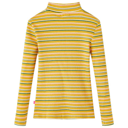 Kinder-Langarmshirt Halbrollkragen Ocker 140