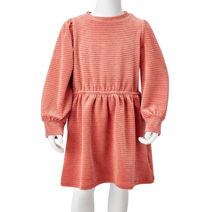Kinderkleid mit Langen Ärmeln Mittelrosa 140