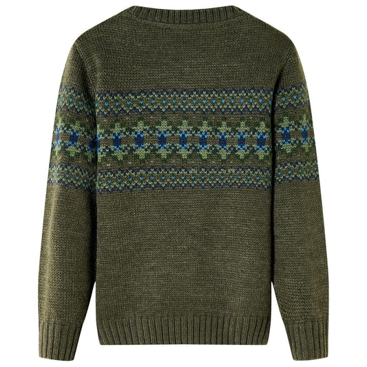 Kinderpullover Gestrickt Khaki 104