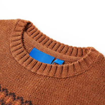 Kinderpullover Gestrickt Cognac 128