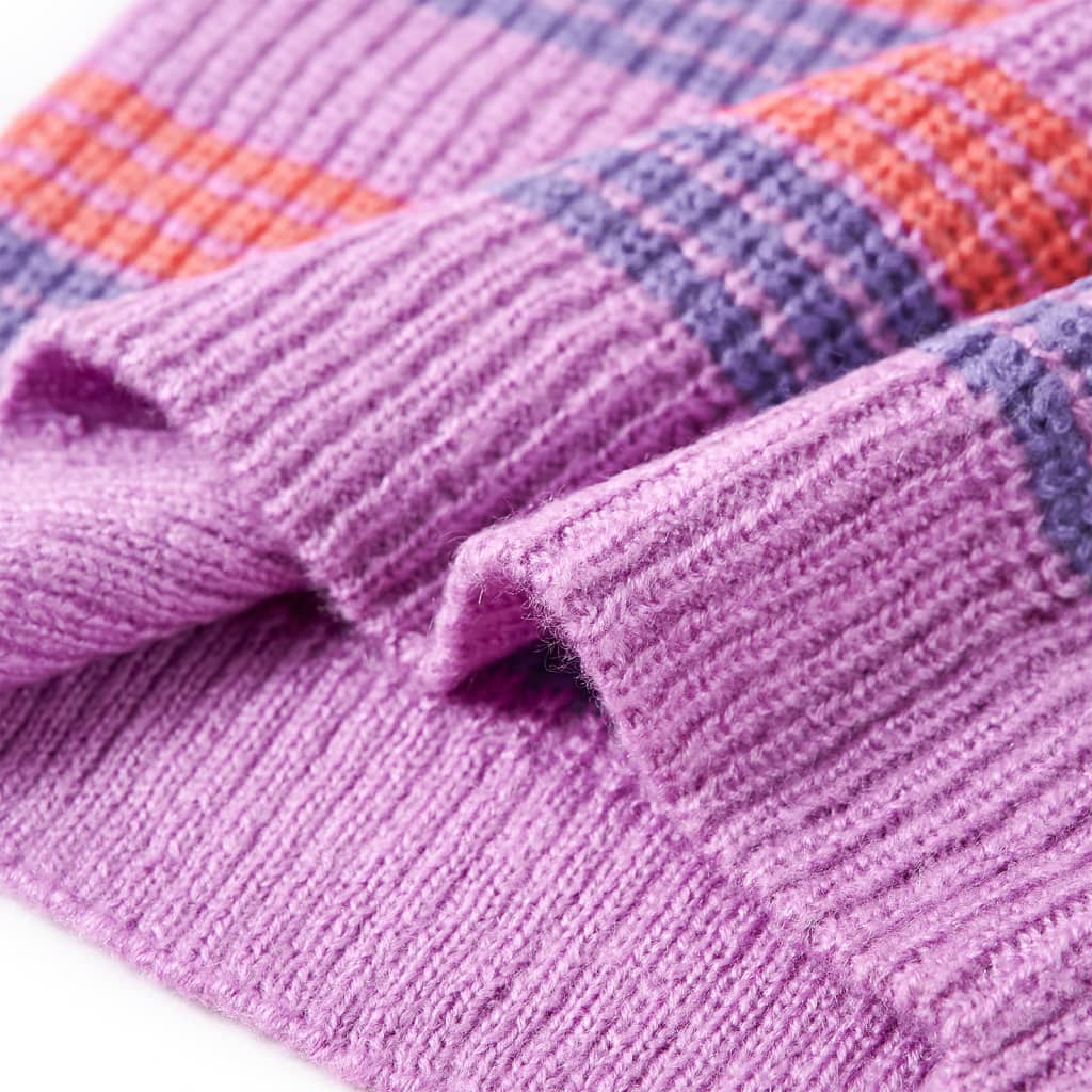 Kinderpullover mit Streifen Gestrickt Lila und Rosa 104