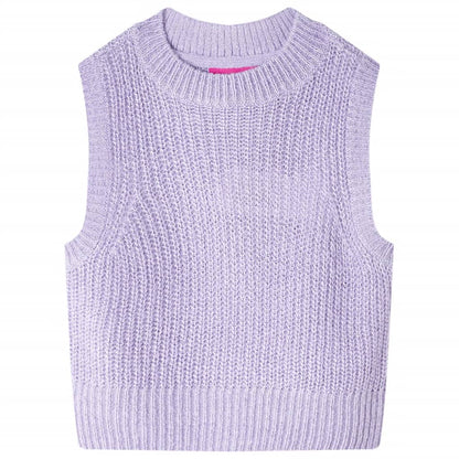 Kinder-Pulloverweste Gestrickt Helllila 92