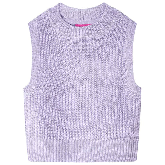 Kinder-Pulloverweste Gestrickt Helllila 128