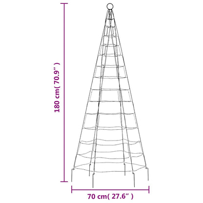 LED-Weihnachtsbaum für Fahnenmast 200 LEDs Kaltweiß 180 cm