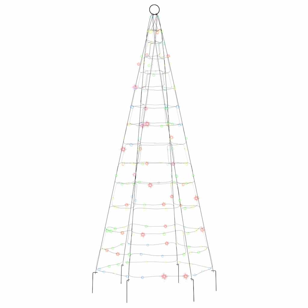 LED-Weihnachtsbaum für Fahnenmast 200 LEDs Mehrfarbig 180 cm