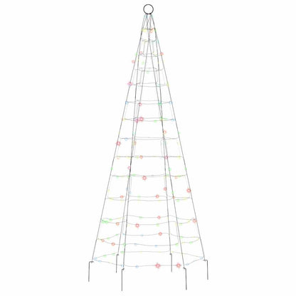 LED-Weihnachtsbaum für Fahnenmast 200 LEDs Mehrfarbig 180 cm