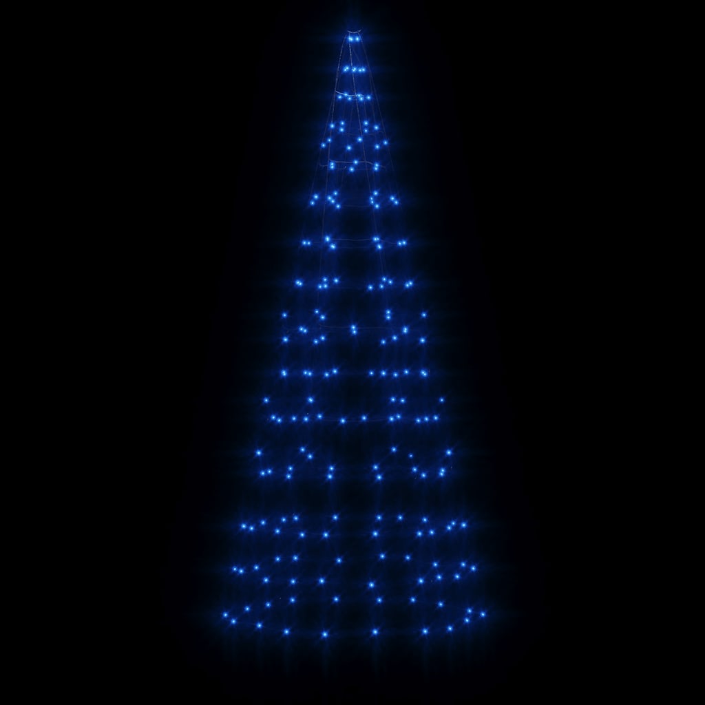 LED-Weihnachtsbaum für Fahnenmast 200 LEDs Blau 180 cm