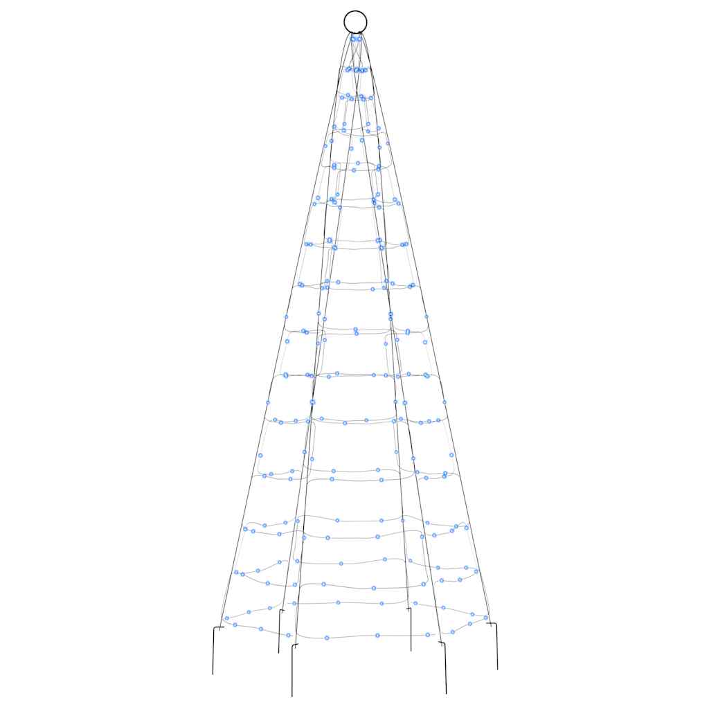 LED-Weihnachtsbaum für Fahnenmast 200 LEDs Blau 180 cm