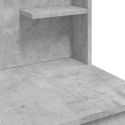 Schminktisch mit LED-Leuchten Betongrau 96x40x142 cm