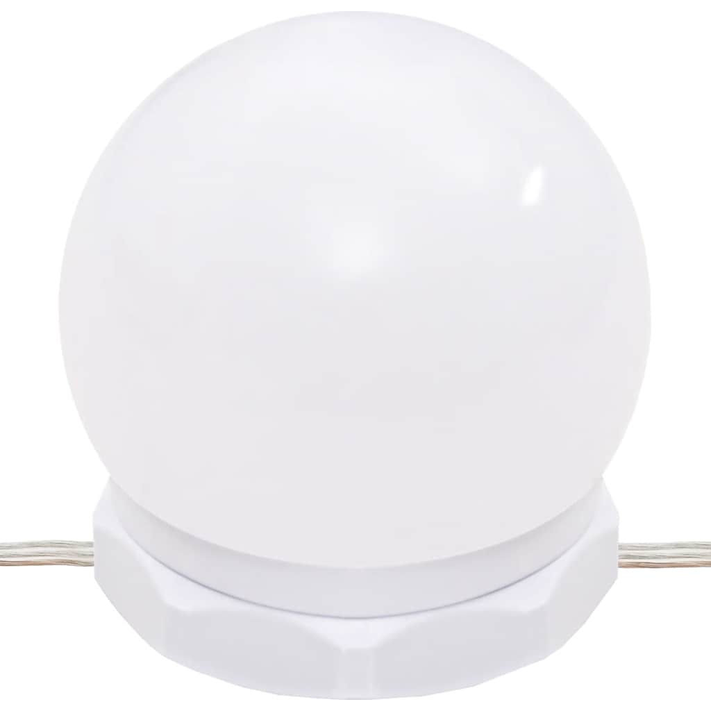 Schminktisch mit LED-Leuchten Braun Eiche 96x40x142 cm
