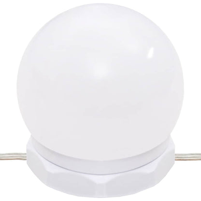Schminktisch mit LED-Leuchten Braun Eiche 96x40x142 cm