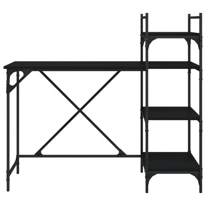 Computertisch mit Regal Schwarz 120x47x109 cm