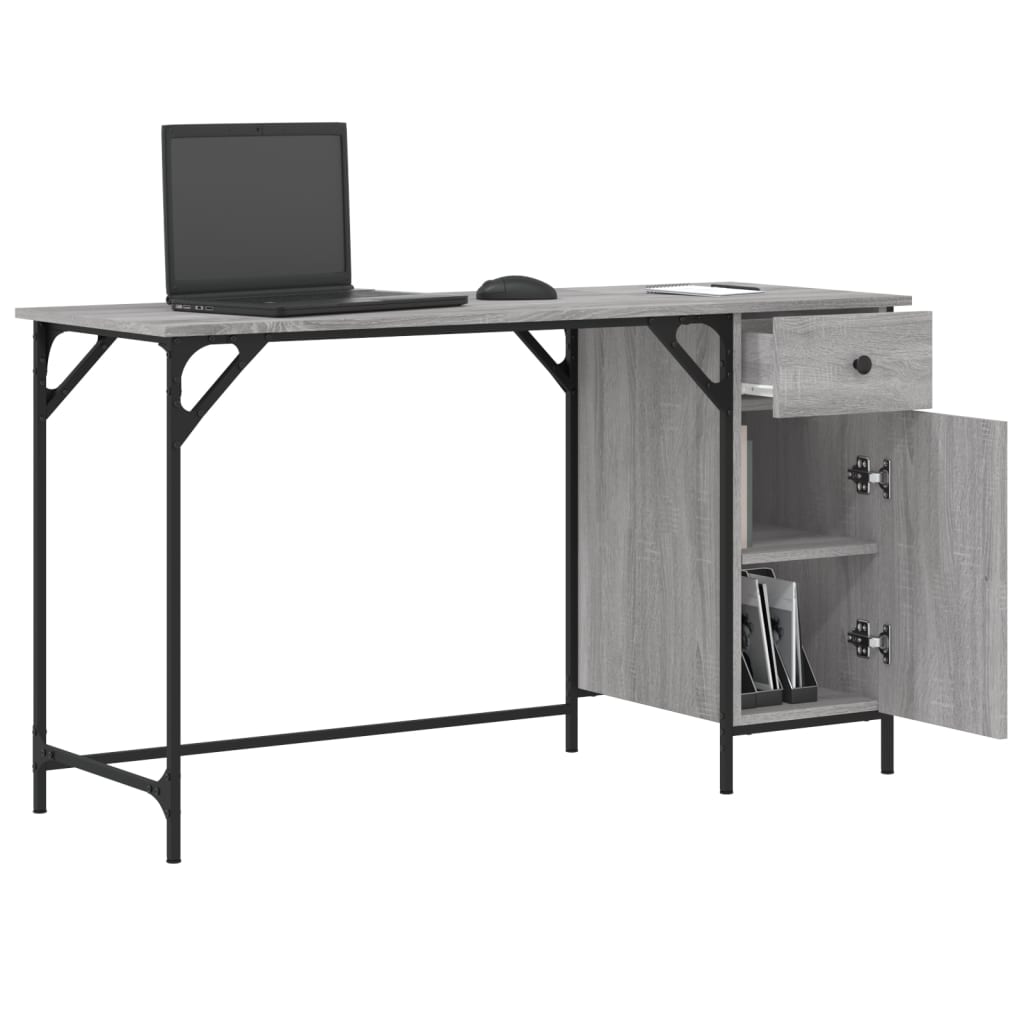Computertisch Grau Sonoma 131x48x75 cm Holzwerkstoff