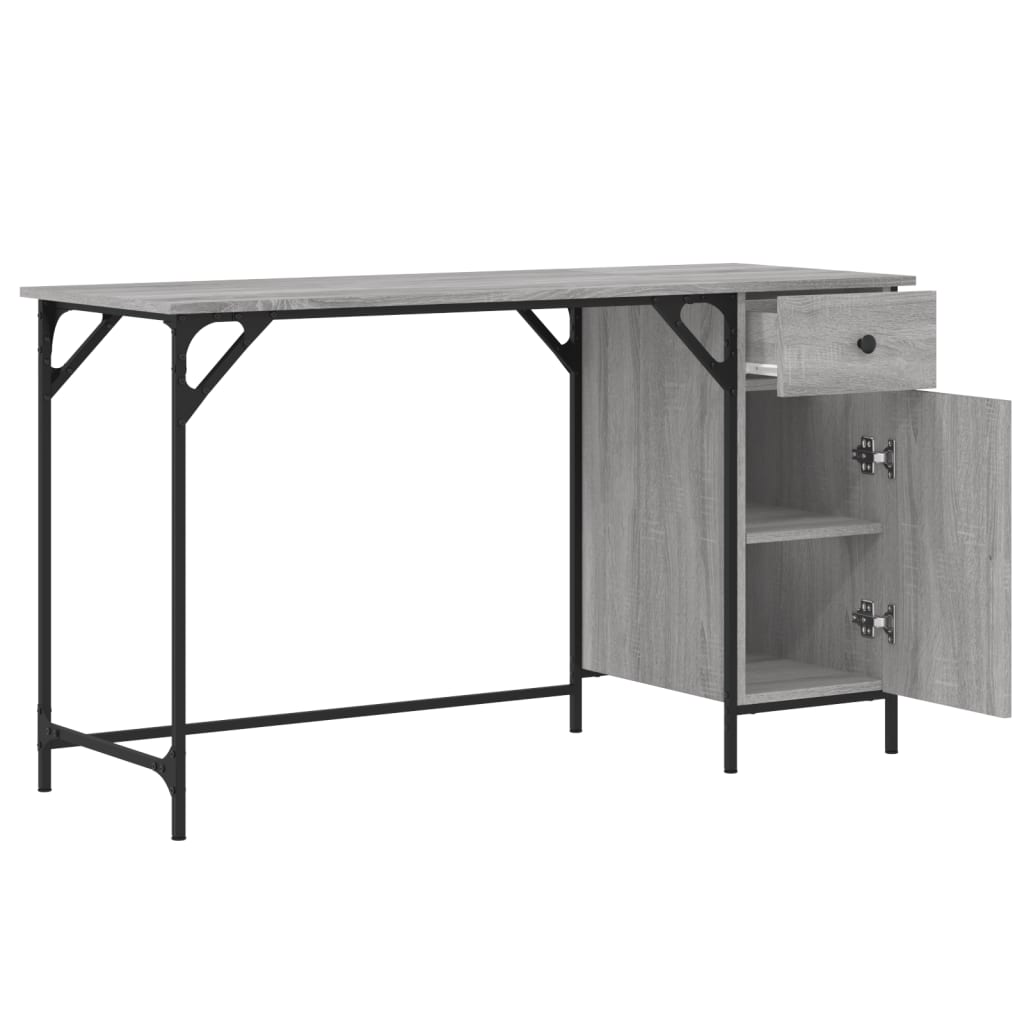 Computertisch Grau Sonoma 131x48x75 cm Holzwerkstoff