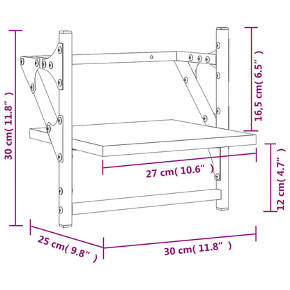 Wandregale mit Stangen 2 Stk. Braun Eichen-Optik 30x25x30 cm