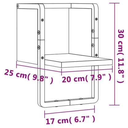 Wandregal mit Stange Braun Eichen-Optik 20x25x30 cm