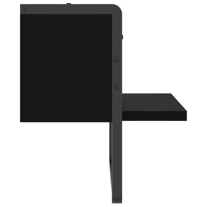 Wandregal mit Stange Schwarz 30x25x30 cm