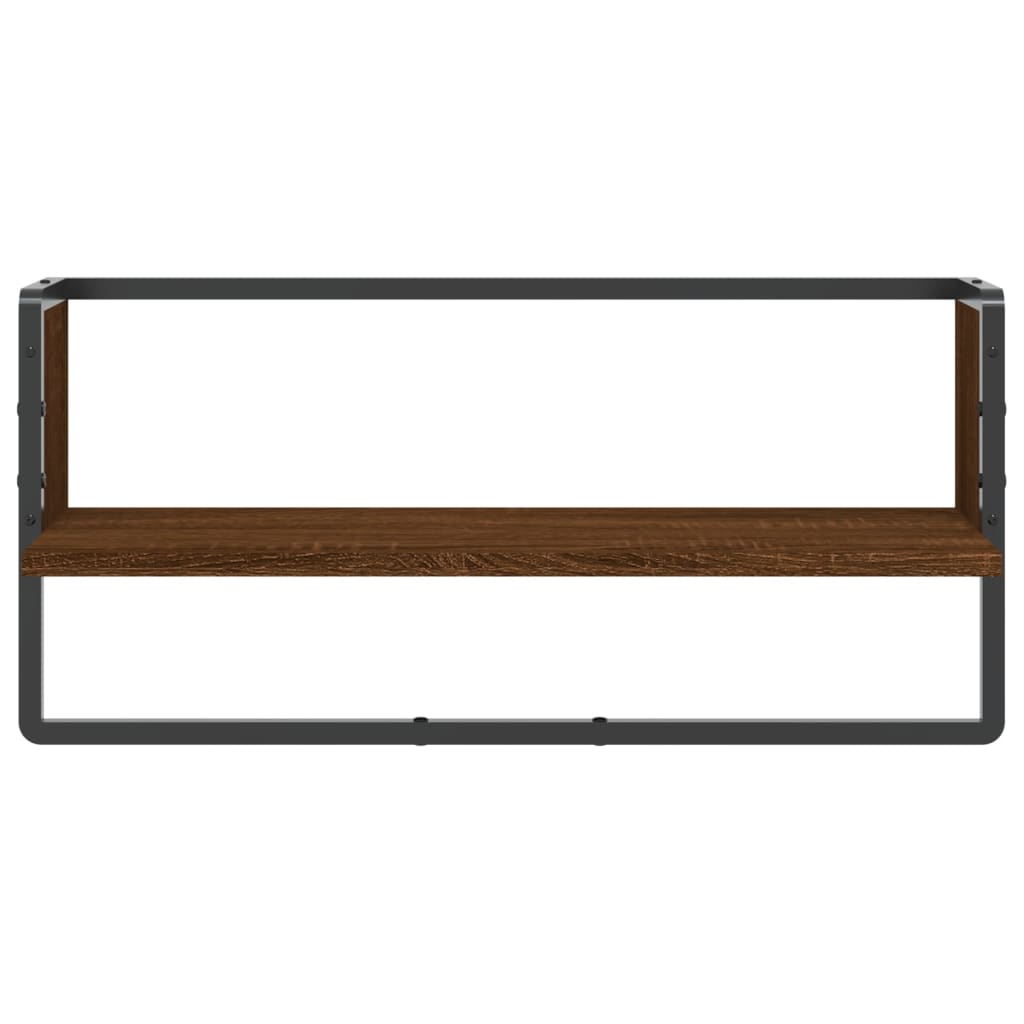 Wandregal mit Stange Braun Eichen-Optik 65x25x30 cm