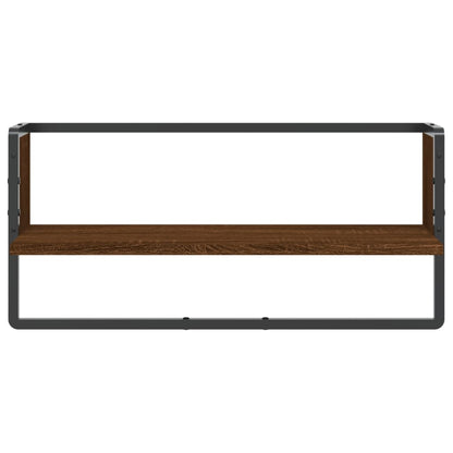 Wandregal mit Stange Braun Eichen-Optik 65x25x30 cm