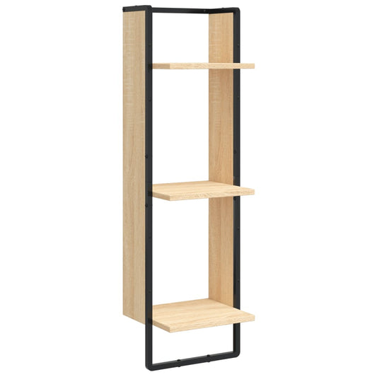 Wandregal 3 Fächer Sonoma-Eiche 30x25x100 cm Holzwerkstoff