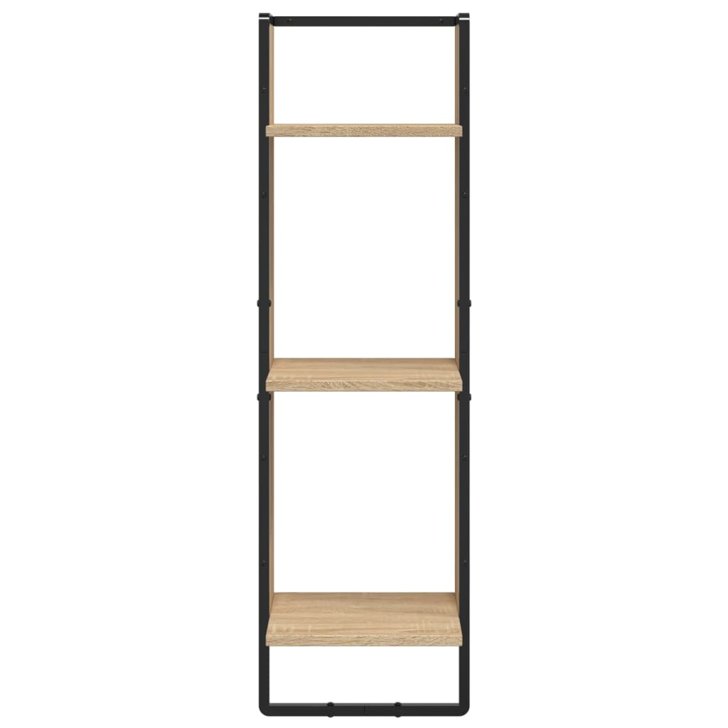 Wandregal 3 Fächer Sonoma-Eiche 30x25x100 cm Holzwerkstoff