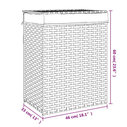 Wäschekorb mit Deckel 46x33x60 cm Poly Rattan