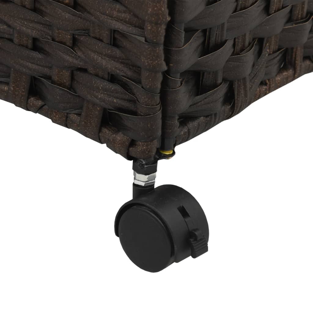 Vasketøjskurv med hjul Mørkebrun 60x35x60,5 cm Rattan
