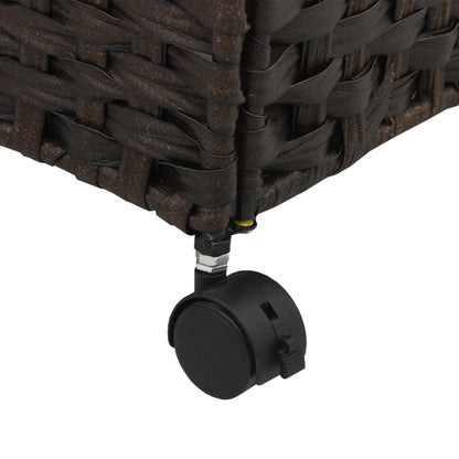 Vasketøjskurv med hjul Mørkebrun 60x35x60,5 cm Rattan