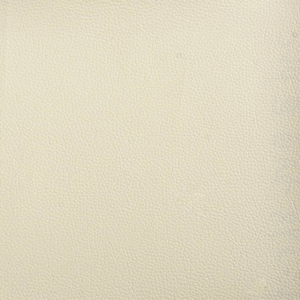 2-Sitzer-Sofa mit Zierkissen Creme 120 cm Kunstleder