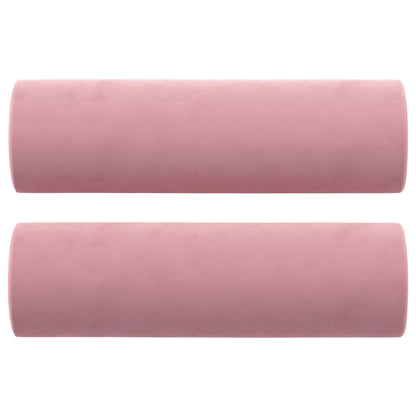 2-Sitzer-Sofa mit Zierkissen Rosa 120 cm Samt