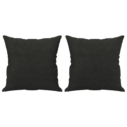 2-Sitzer-Sofa mit Zierkissen Schwarz 120 cm Stoff
