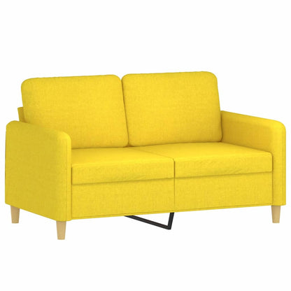 2-Sitzer-Sofa mit Zierkissen Hellgelb 120 cm Stoff