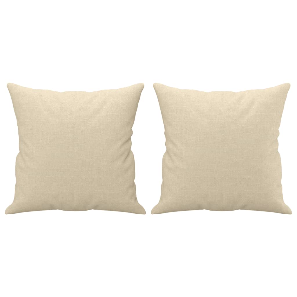 2-Sitzer-Sofa mit Zierkissen Creme 140 cm Stoff