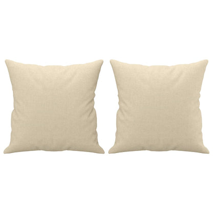 2-Sitzer-Sofa mit Zierkissen Creme 140 cm Stoff