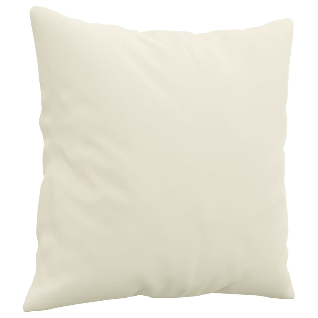 2-Sitzer-Sofa mit Zierkissen Creme 120 cm Samt