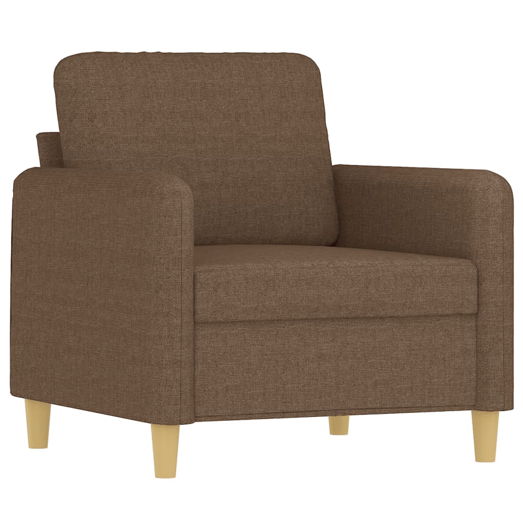 Sessel mit Hocker Braun 60 cm Stoff