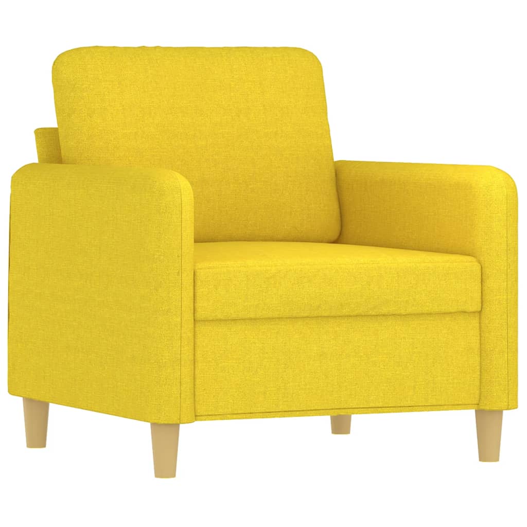 Sessel mit Hocker Hellgelb 60 cm Stoff